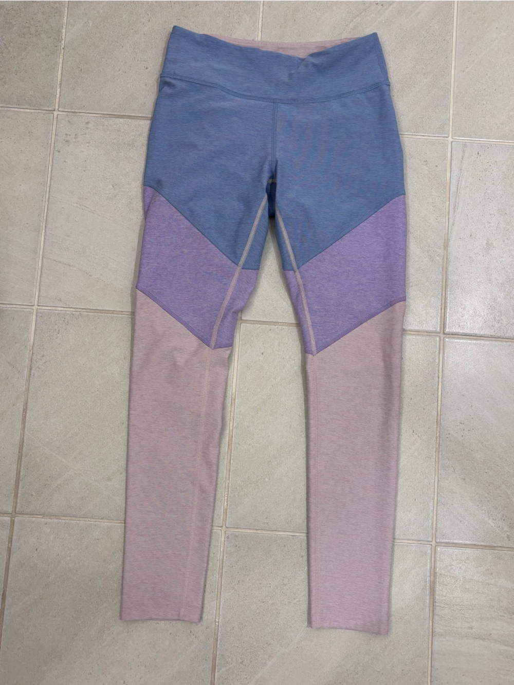Outdoor Voices Lavender and Dusty Pink Colorblock Leggings